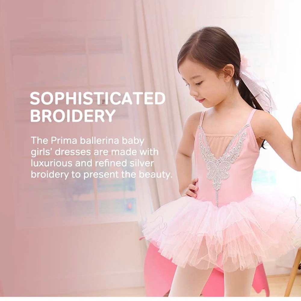 UABALLET Prima Ballerina Dress - Ballet Leotards for Girls, Ballet Tutu Dress